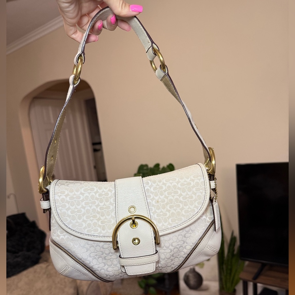 ** SOLD ** White on White Coach Soho 1456